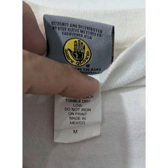 Vintage Body Glove T-Shirt White Red Logo Graphic Surf Retro 80s 90s - Medium - Picture 4 of 7